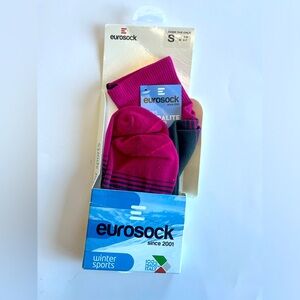 Eurosock Women's Small Ski Socks Pink‎ Winter Sports NEW